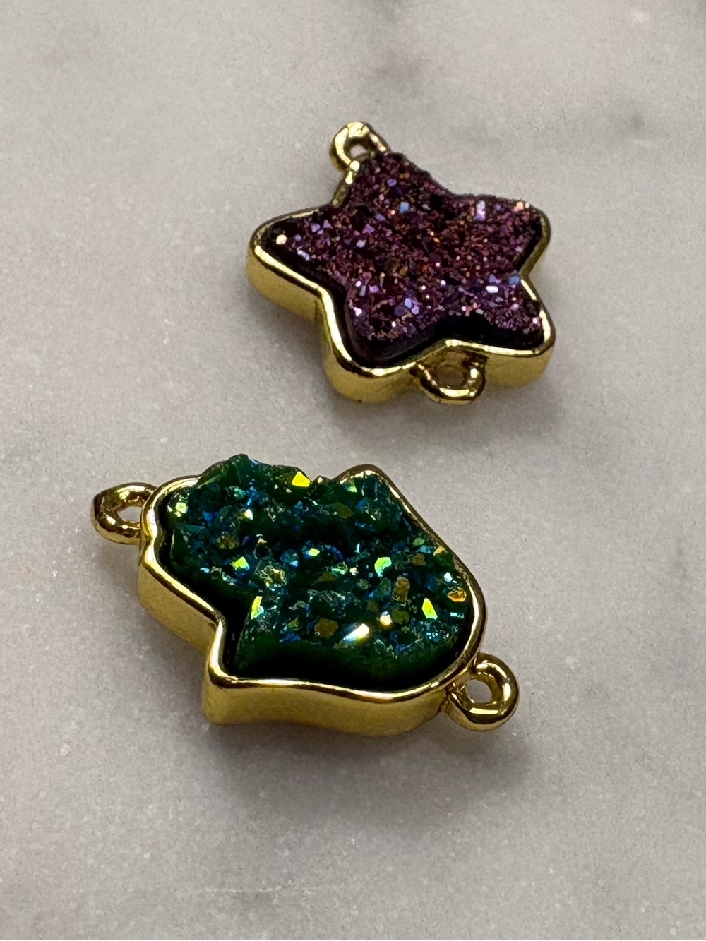 Hot Rocks Jewels LA Replacement Bracelet Charm Beads Gold Druzy Star Hamsa